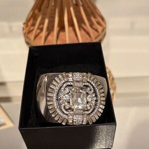 Silver and Crystal Cuff Bracelet